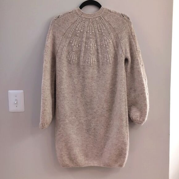 Boden Cream Mini Cable Knit Sweater Dress Sz 2 - Picture 4 of 12